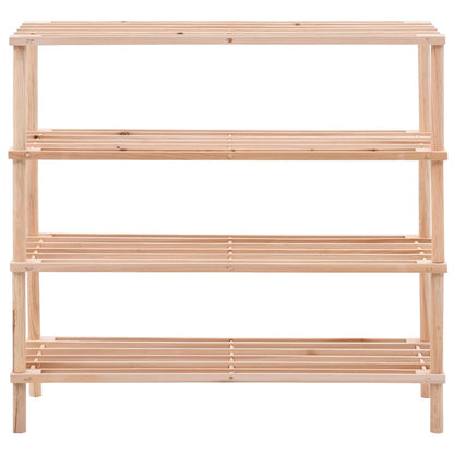 vidaXL 4-Tier Shoe Rack Solid Fir Wood