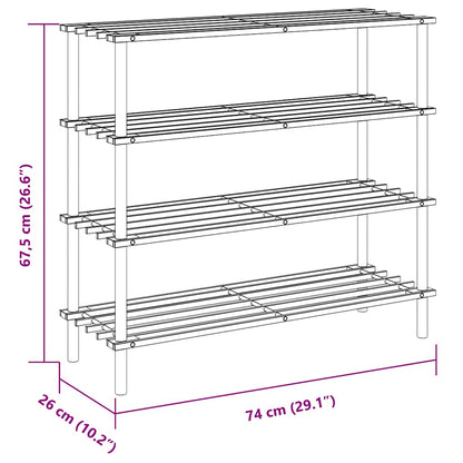 vidaXL 4-Tier Shoe Rack Solid Fir Wood