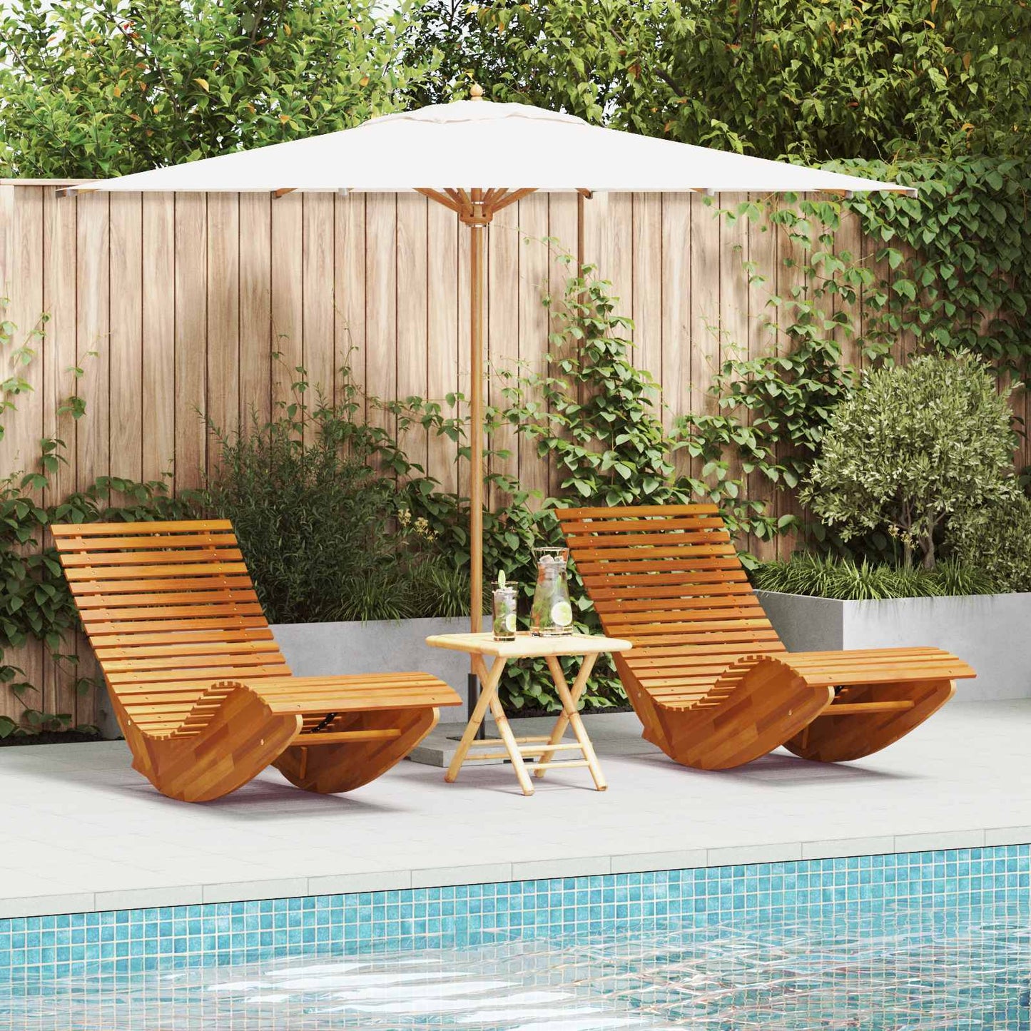 vidaXL Rocking Sun Loungers 2 pcs Acacia Wood