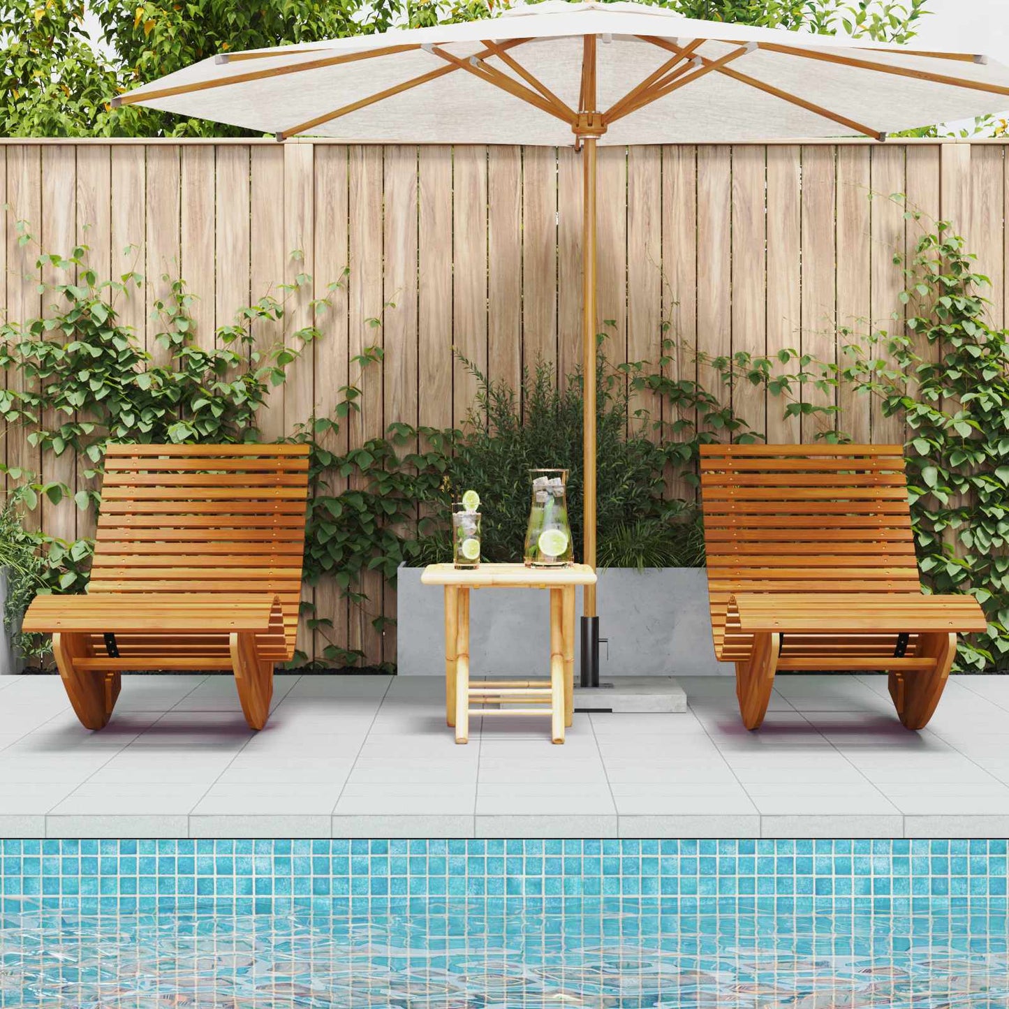 vidaXL Rocking Sun Loungers 2 pcs Acacia Wood
