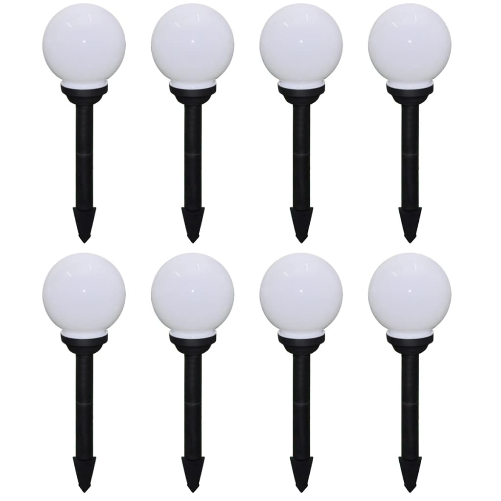 vidaXL Outdoor Pathway Lamps 8 pcs LED 15 cm with Ground Spike