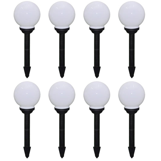 vidaXL Outdoor Pathway Lamps 8 pcs LED 15 cm with Ground Spike