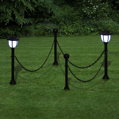 vidaXL Garden Lamp | Set of 4 | Black, Cool White | Tough plastic, PP material