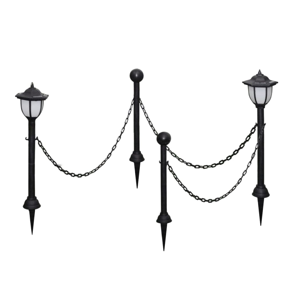 vidaXL Garden Lamp | Set of 4 | Black, Cool White | Tough plastic, PP material