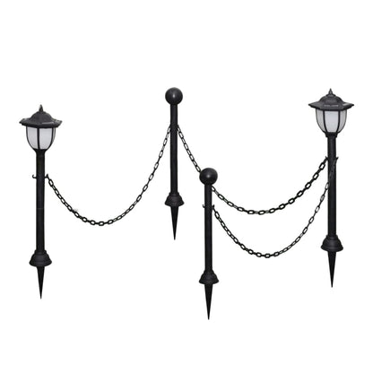 vidaXL Garden Lamp | Set of 4 | Black, Cool White | Tough plastic, PP material