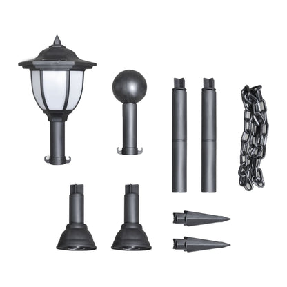 vidaXL Garden Lamp | Set of 4 | Black, Cool White | Tough plastic, PP material