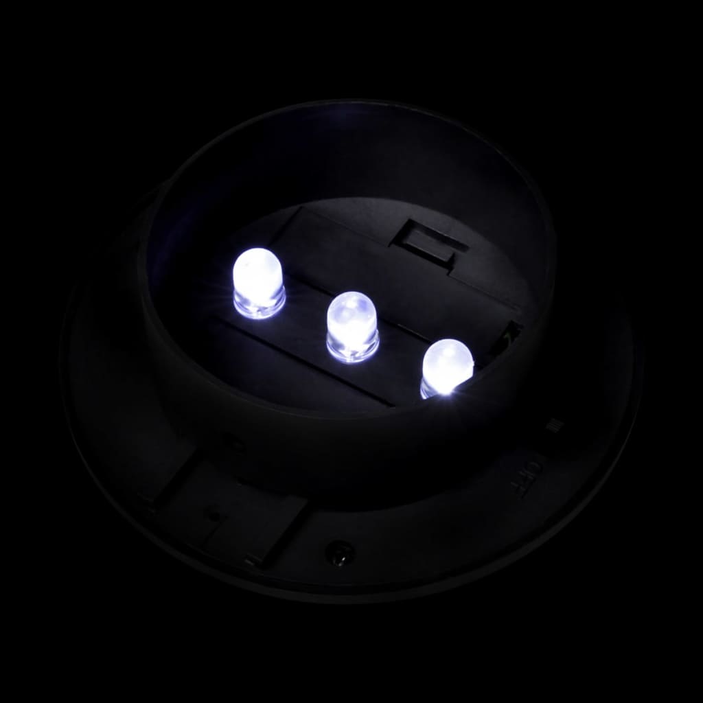 vidaXL Outdoor Solar Fence Lamps 12 pcs LED Black