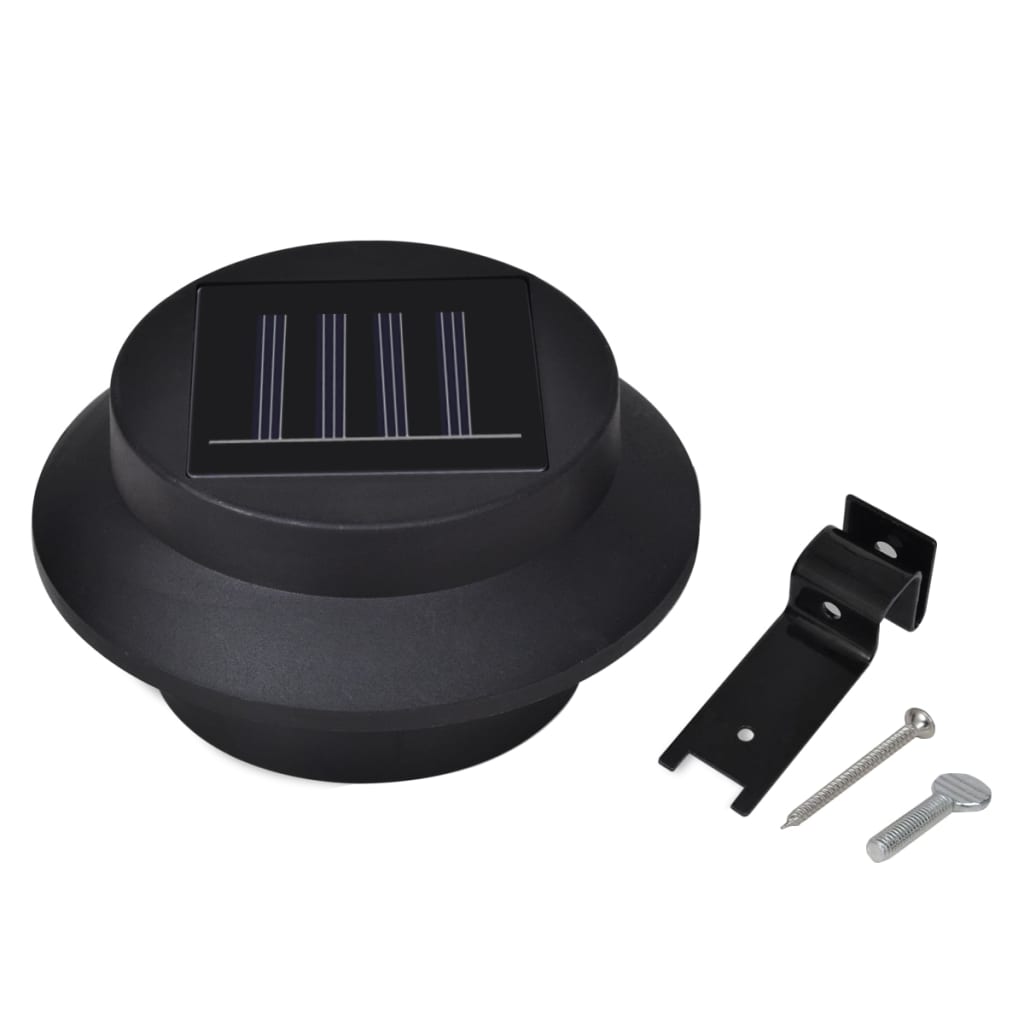 vidaXL Outdoor Solar Fence Lamps 12 pcs LED Black