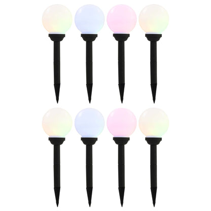 vidaXL Outdoor Solar Lamps 8 pcs LED Spherical 15 cm RGB