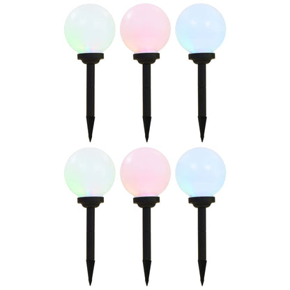 vidaXL Outdoor Solar Lamps 6 pcs LED Spherical 20 cm RGB