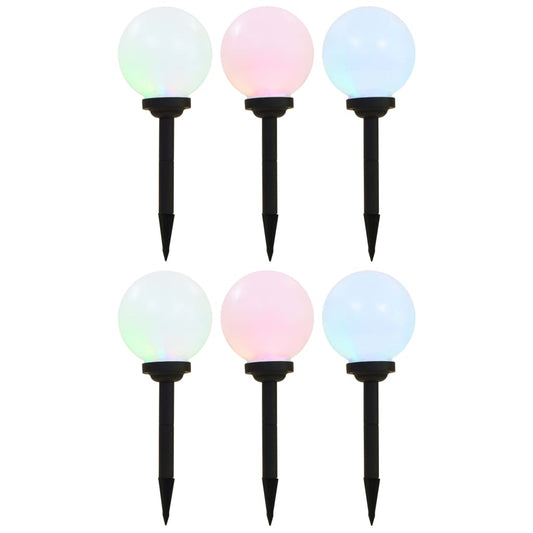 vidaXL Outdoor Solar Lamps 6 pcs LED Spherical 20 cm RGB