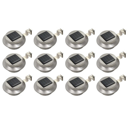 vidaXL Solar Lamp | Set of 12 | Silver | Stainless steel | 12 cm diameter