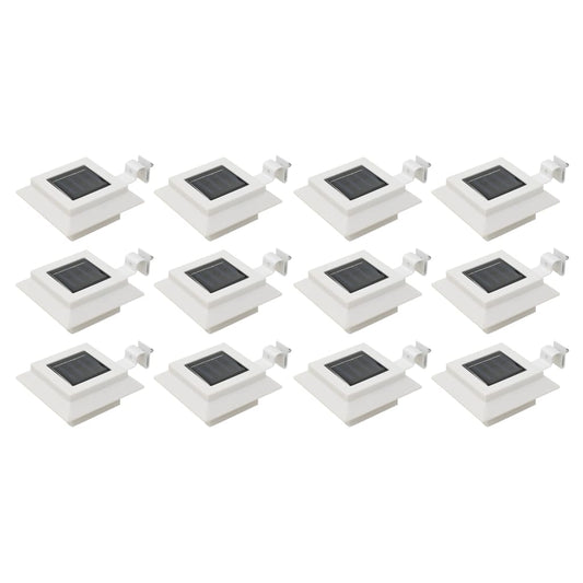 vidaXL Outdoor Solar Lamps 12 pcs LED Square 12 cm White