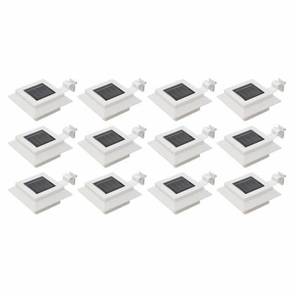 vidaXL Outdoor Solar Lamps 12 pcs LED Square 12 cm White
