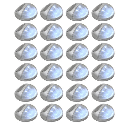 vidaXL Outdoor Solar Wall Lamps LED 24 pcs Round Silver