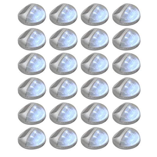 vidaXL Outdoor Solar Wall Lamps LED 24 pcs Round Silver