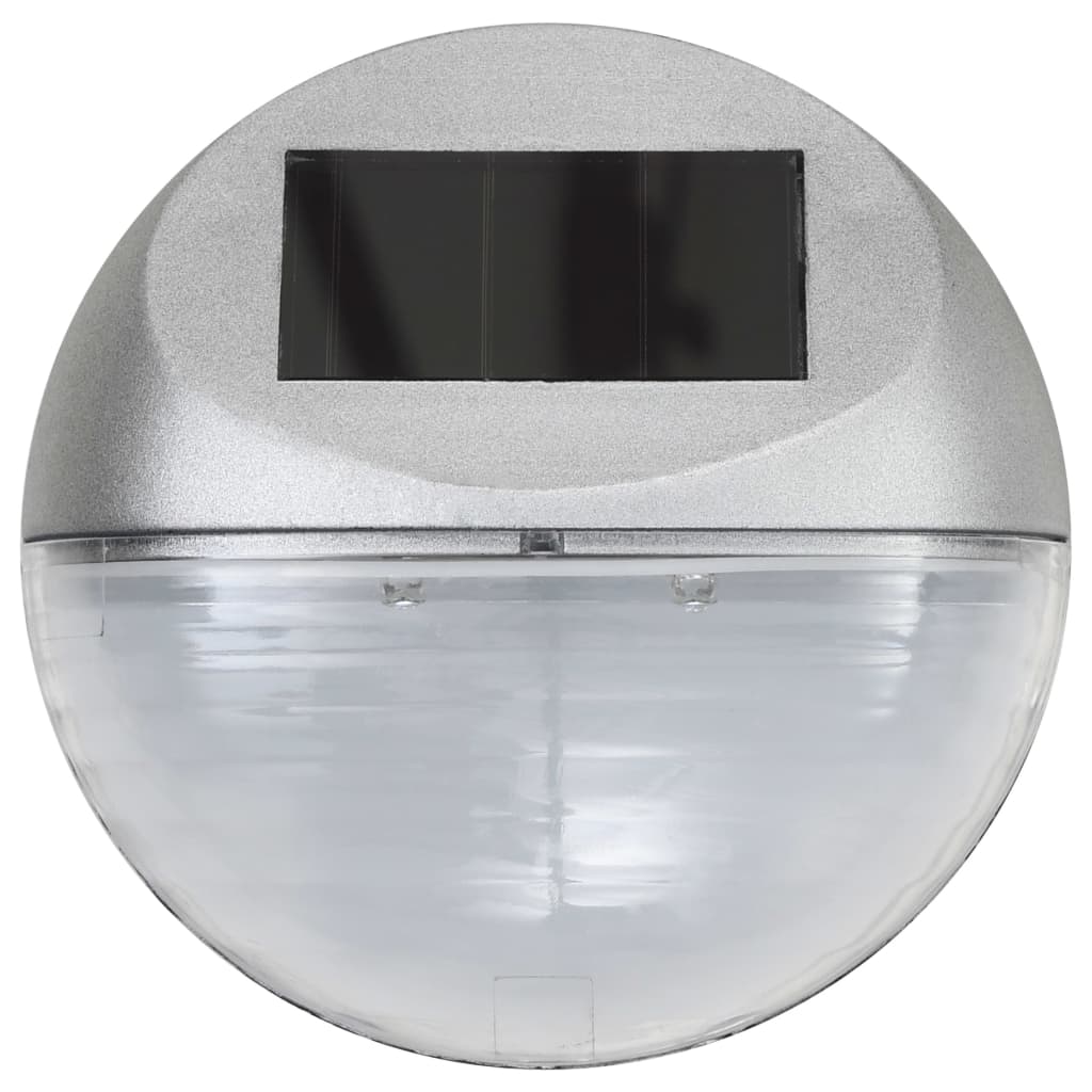 vidaXL Outdoor Solar Wall Lamps LED 24 pcs Round Silver
