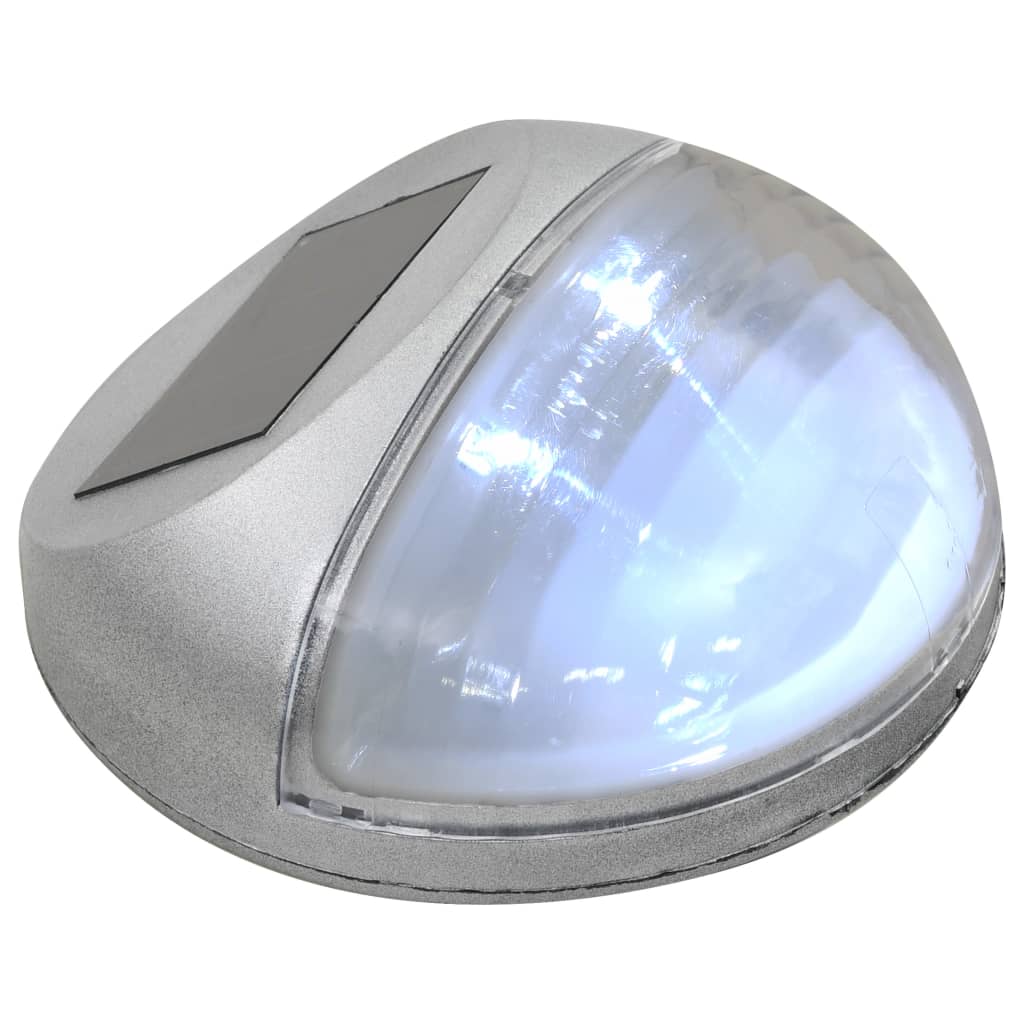 vidaXL Outdoor Solar Wall Lamps LED 24 pcs Round Silver