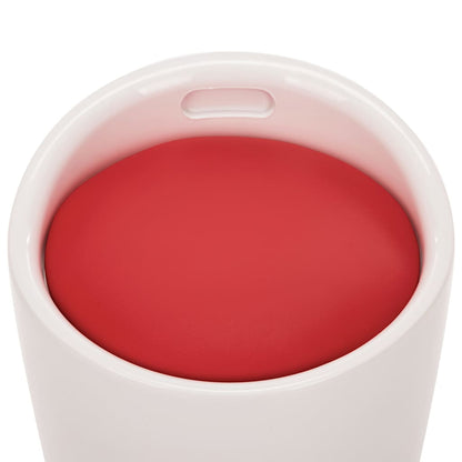 vidaXL Storage Stool White and Red Faux Leather