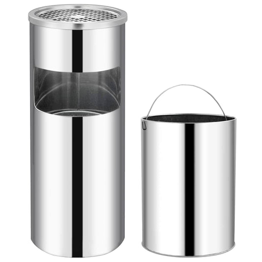 vidaXL Ashtray Dustbin 30 L Stainless Steel