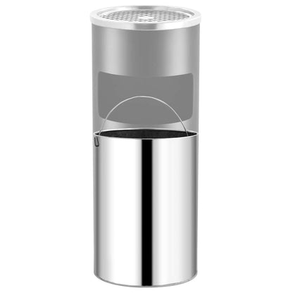 vidaXL Ashtray Dustbin 30 L Steel Black
