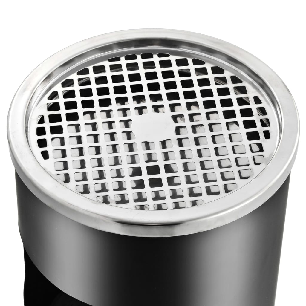 vidaXL Ashtray Dustbin Hotel 30 L Steel Black