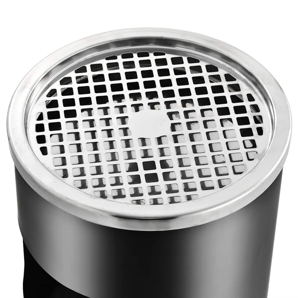 vidaXL Ashtray Dustbin 30 L Steel Black