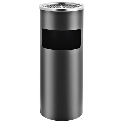 vidaXL Ashtray Dustbin 30 L Steel Grey