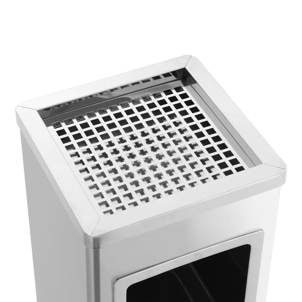 vidaXL Ashtray Dustbin Hotel 36 L Stainless Steel