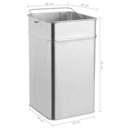 vidaXL Ashtray Dustbin Hotel 36 L Stainless Steel