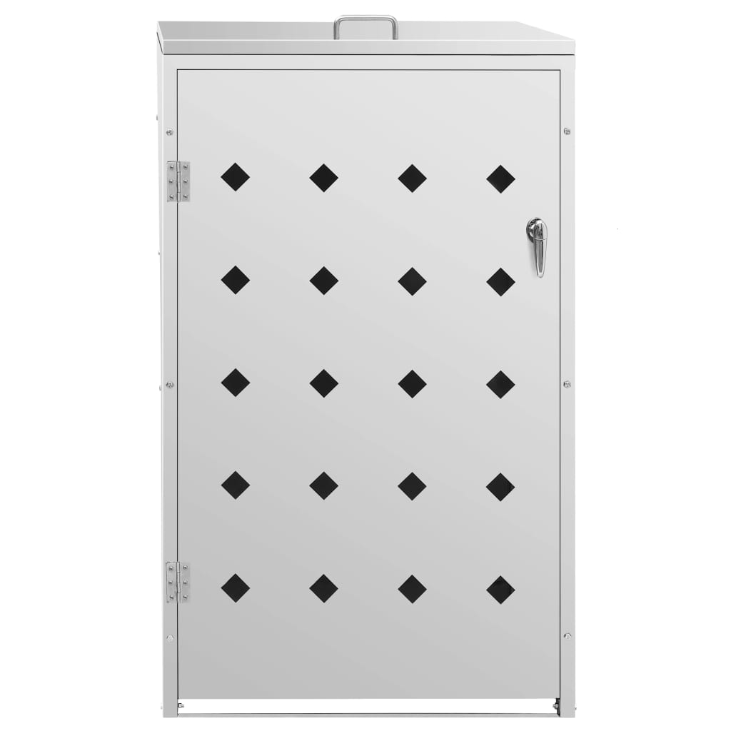 vidaXL Single Wheelie Bin Shed 240 L Stainless Steel