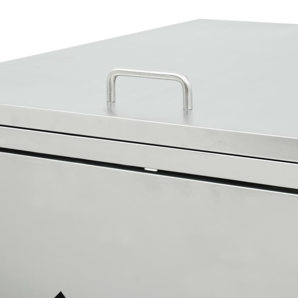 vidaXL Single Wheelie Bin Shed 240 L Stainless Steel