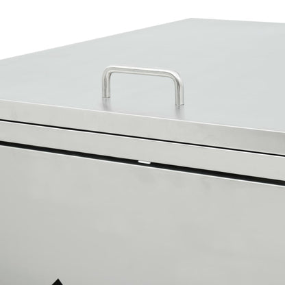 vidaXL Single Wheelie Bin Shed 240 L Stainless Steel