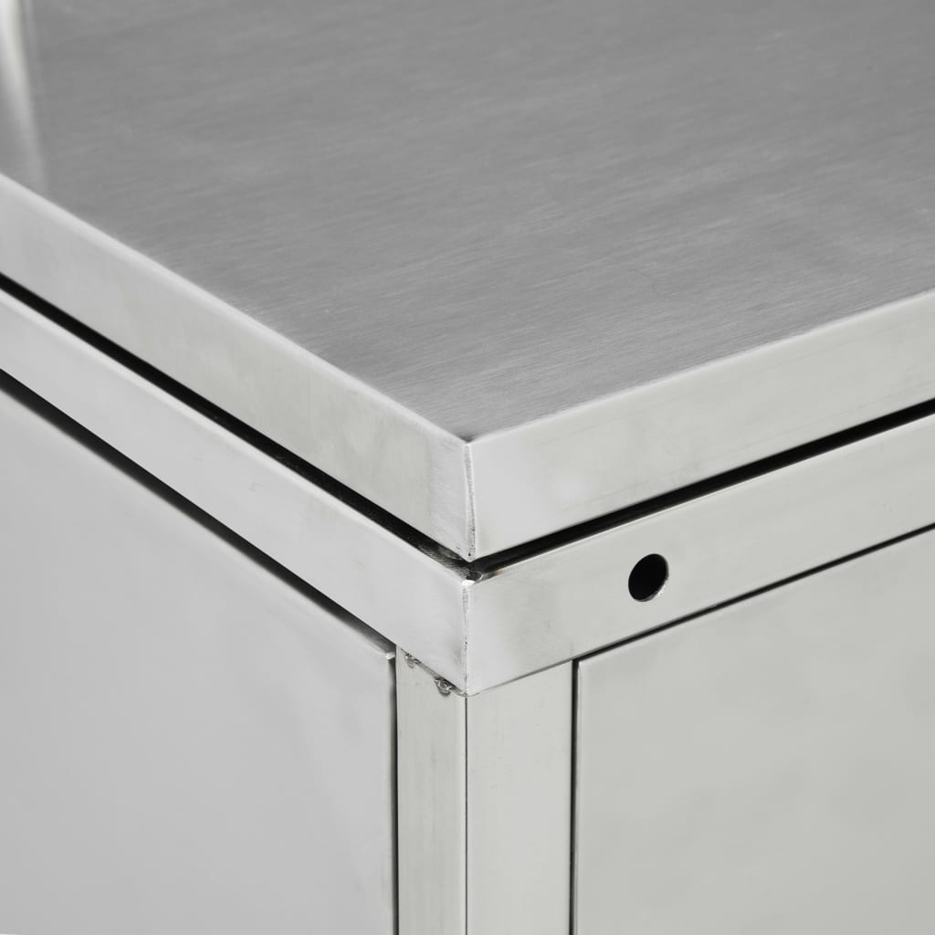 vidaXL Single Wheelie Bin Shed 240 L Stainless Steel