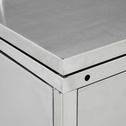 vidaXL Single Wheelie Bin Shed 240 L Stainless Steel