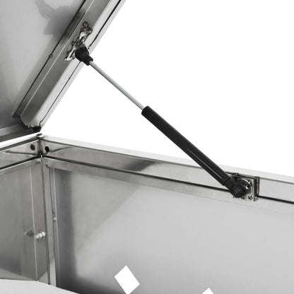 vidaXL Single Wheelie Bin Shed 240 L Stainless Steel
