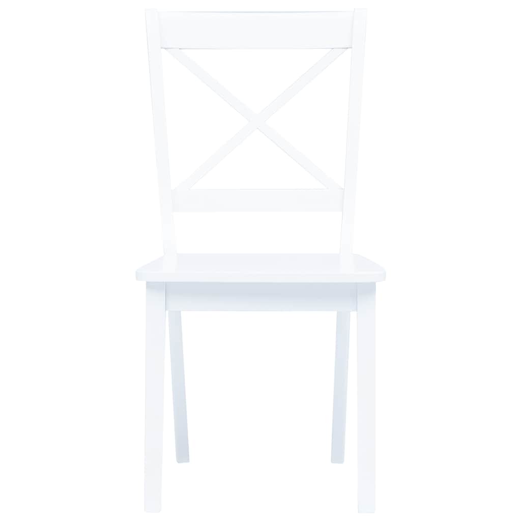vidaXL Dining Chairs 6 pcs White Solid Rubber Wood