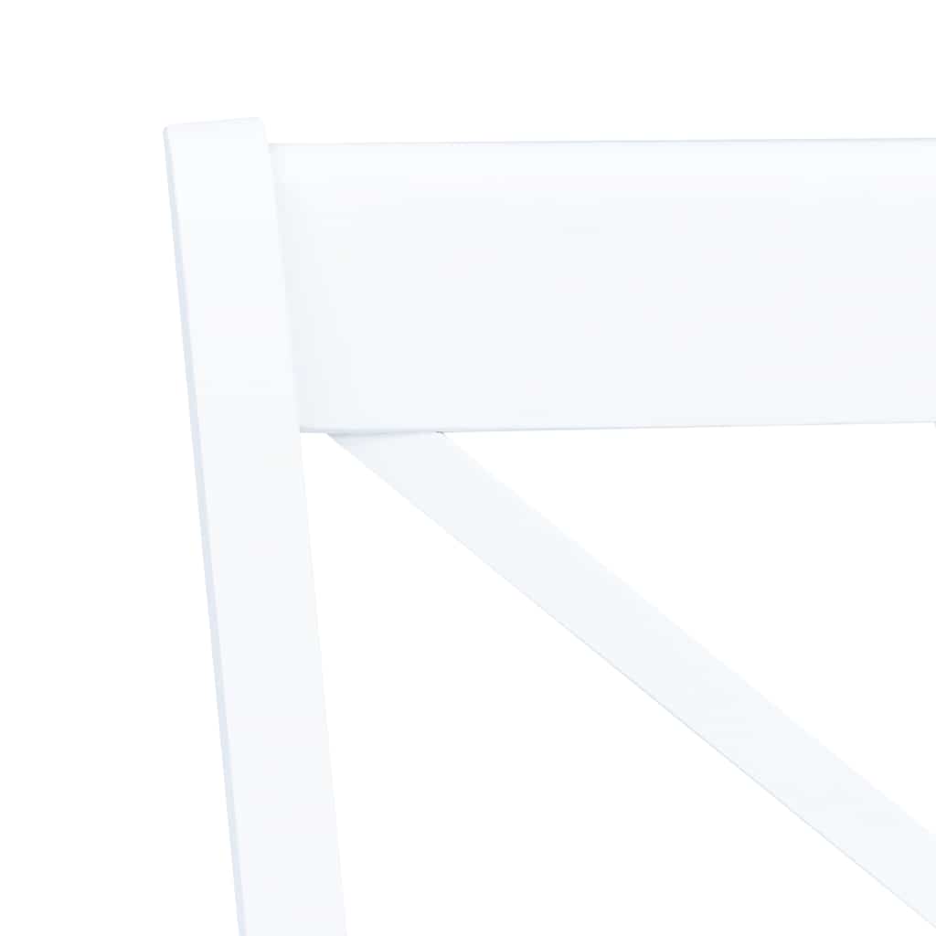vidaXL Dining Chairs 6 pcs White Solid Rubber Wood