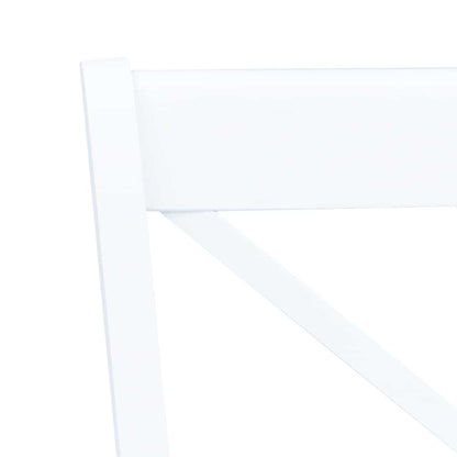vidaXL Dining Chairs 6 pcs White Solid Rubber Wood