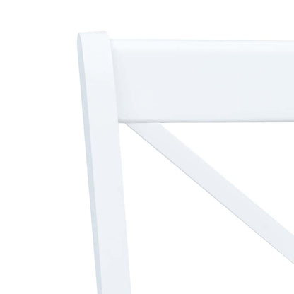 vidaXL Dining Chairs 6 pcs White and Light Wood Solid Rubber Wood