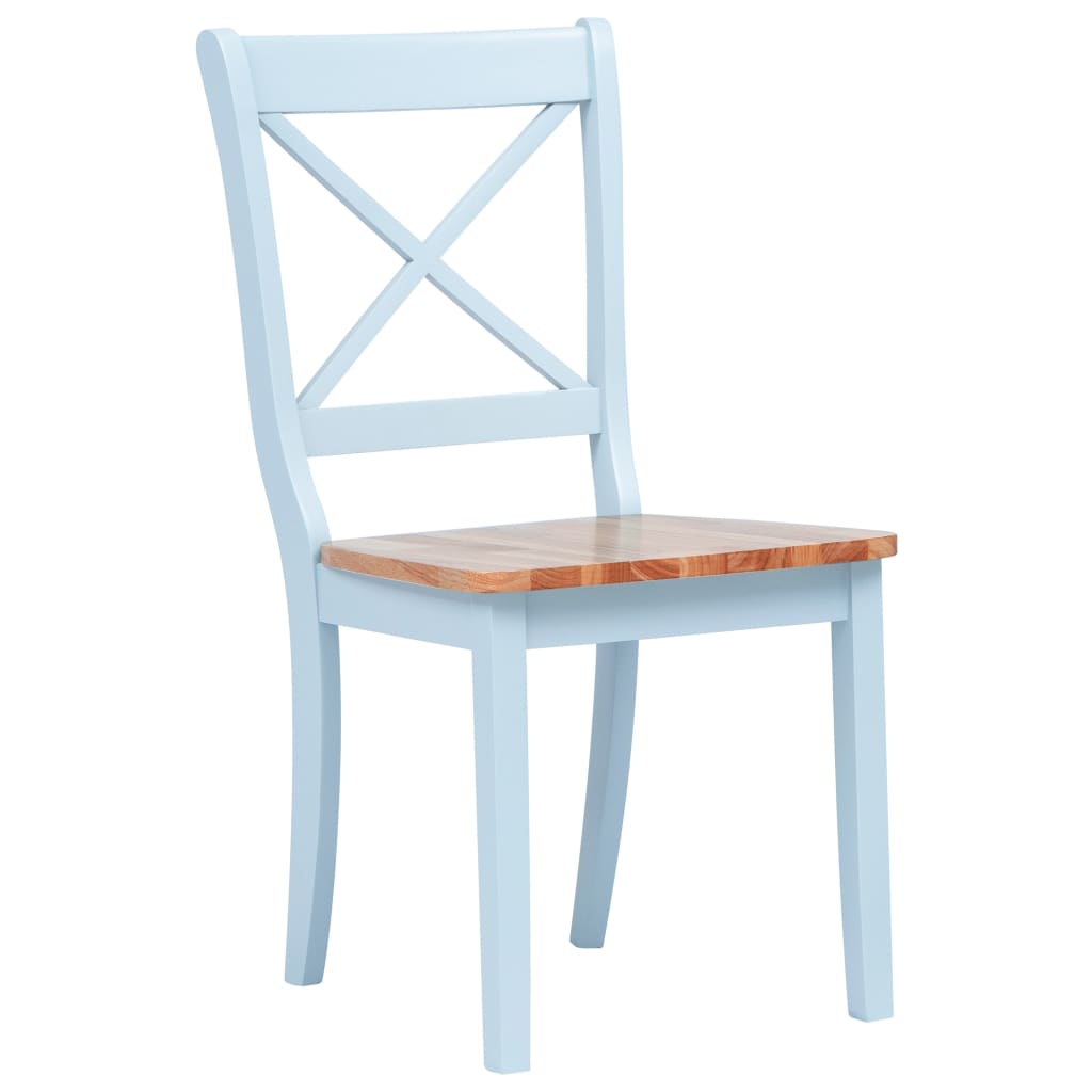 vidaXL Dining Chairs 6 pcs Grey and Light Wood Solid Rubber Wood
