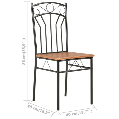 vidaXL Dining Chairs 6 pcs Brown MDF