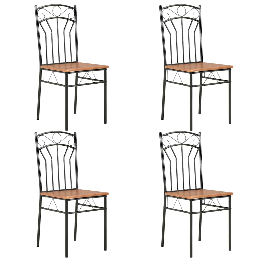 vidaXL Dining Chairs 4 pcs Brown MDF