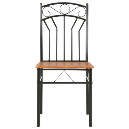 vidaXL Dining Chairs 4 pcs Brown MDF