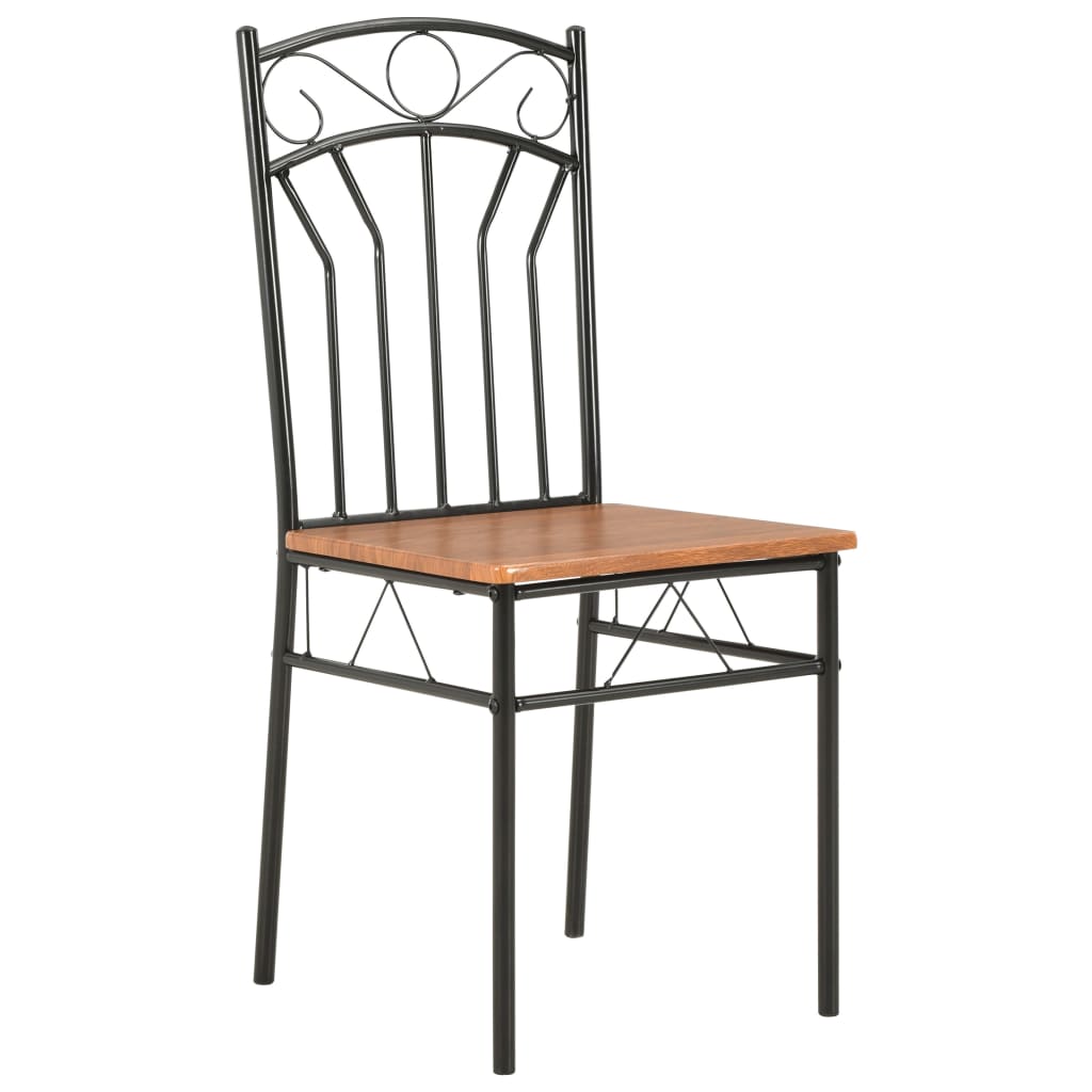 vidaXL Dining Chairs 2 pcs Brown MDF
