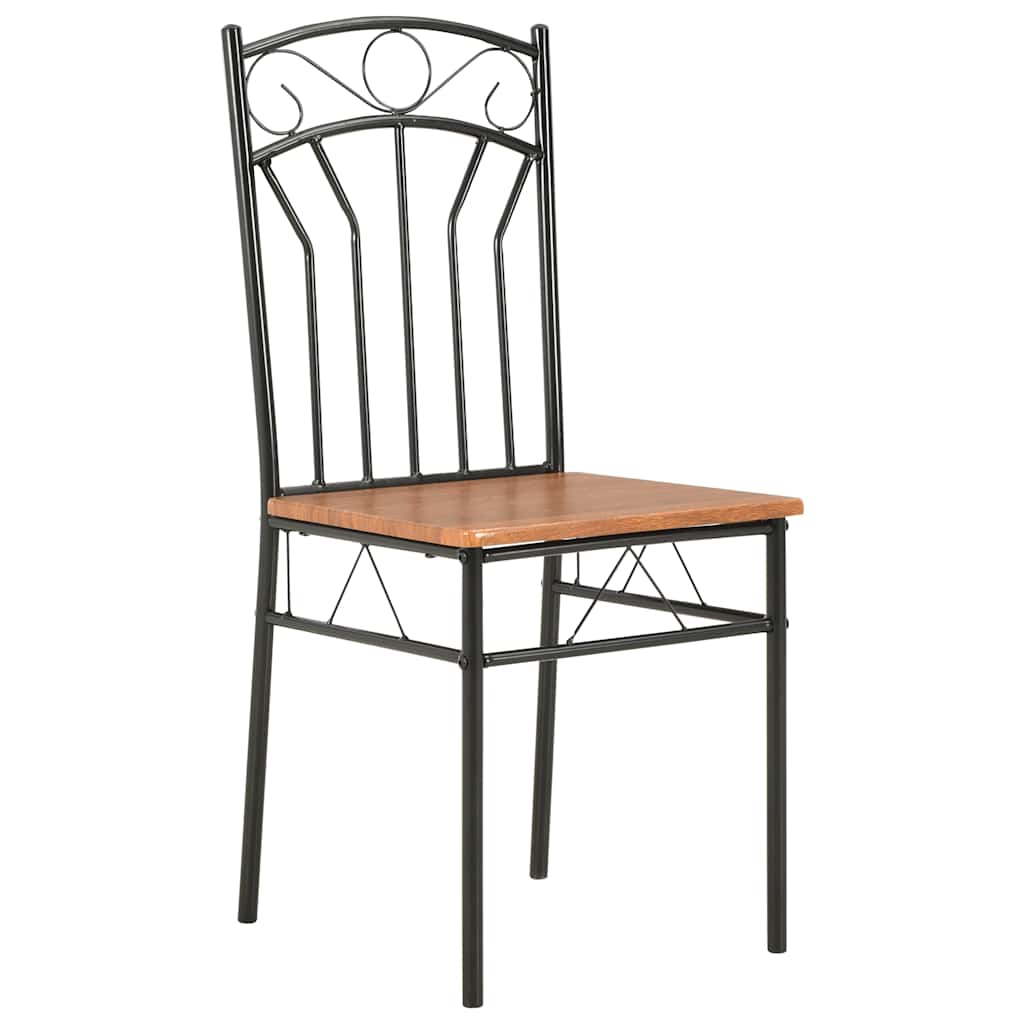vidaXL Dining Chairs 2 pcs Brown MDF