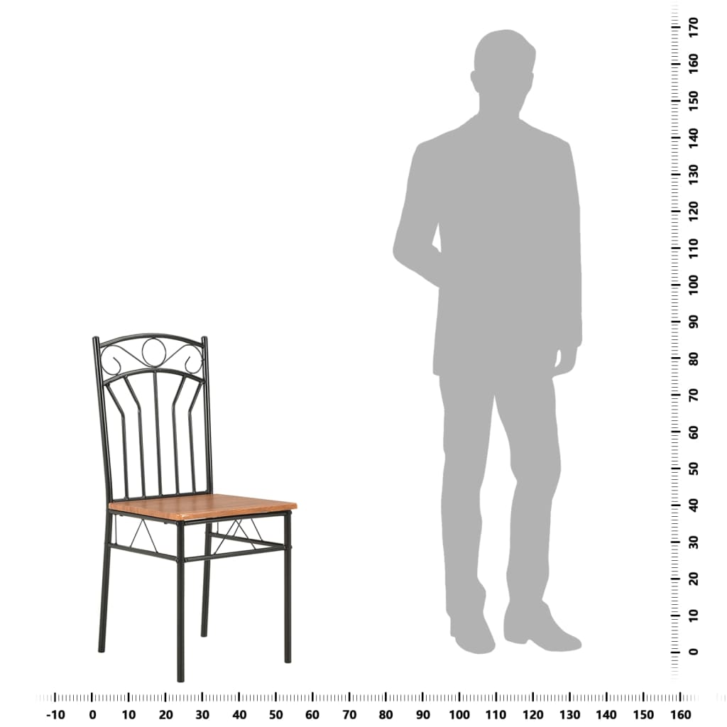 vidaXL Dining Chairs 2 pcs Brown MDF