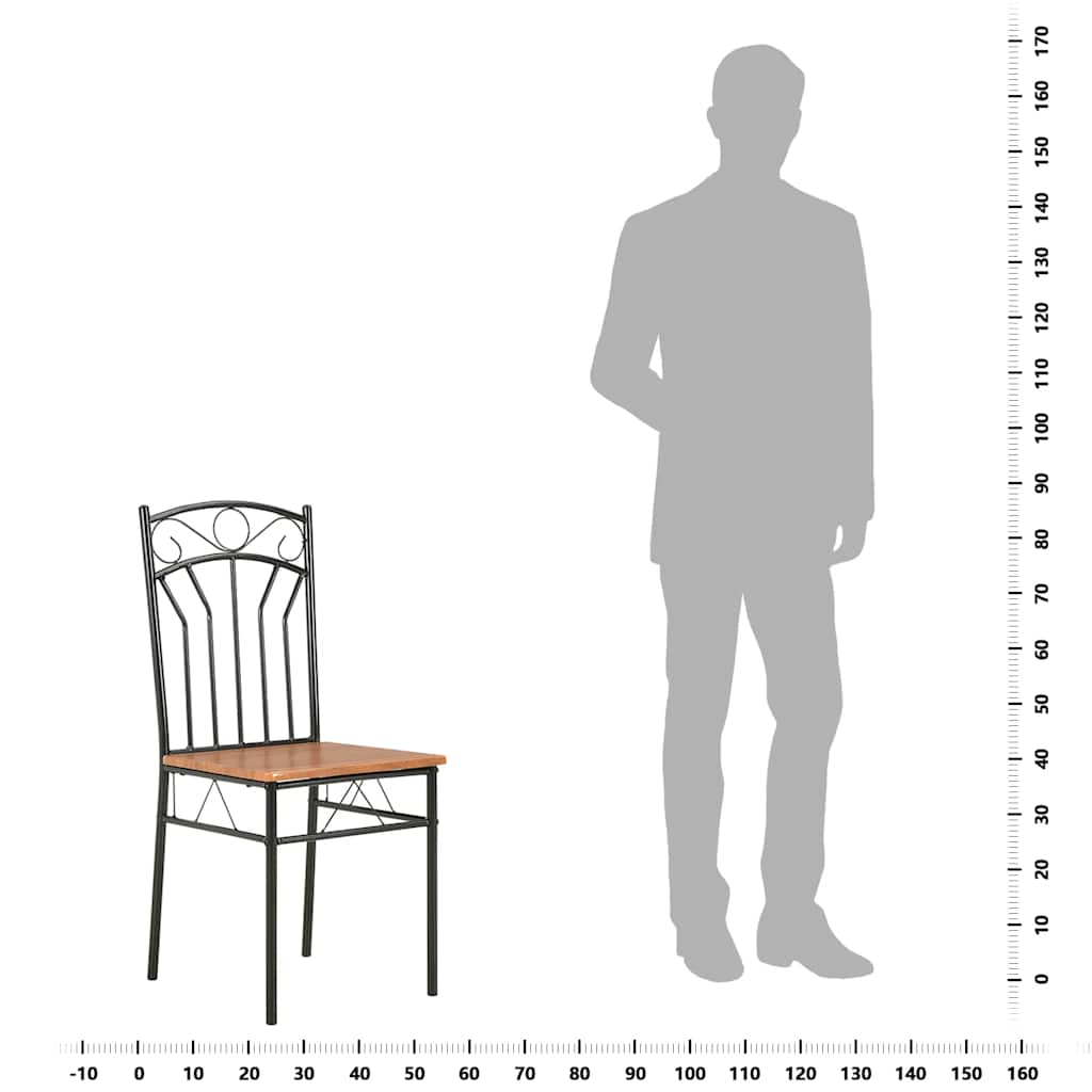 vidaXL Dining Chairs 2 pcs Brown MDF