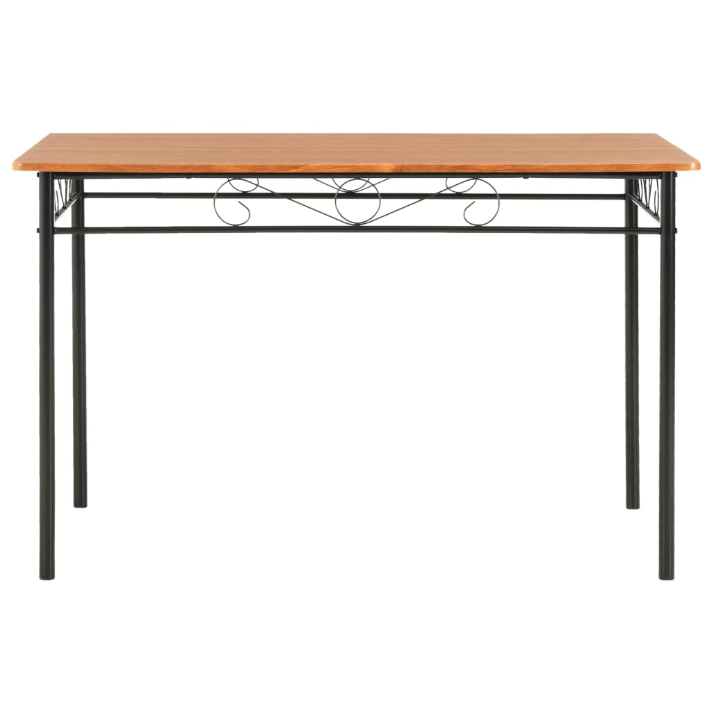vidaXL 7 Piece Dining Set MDF and Steel Brown