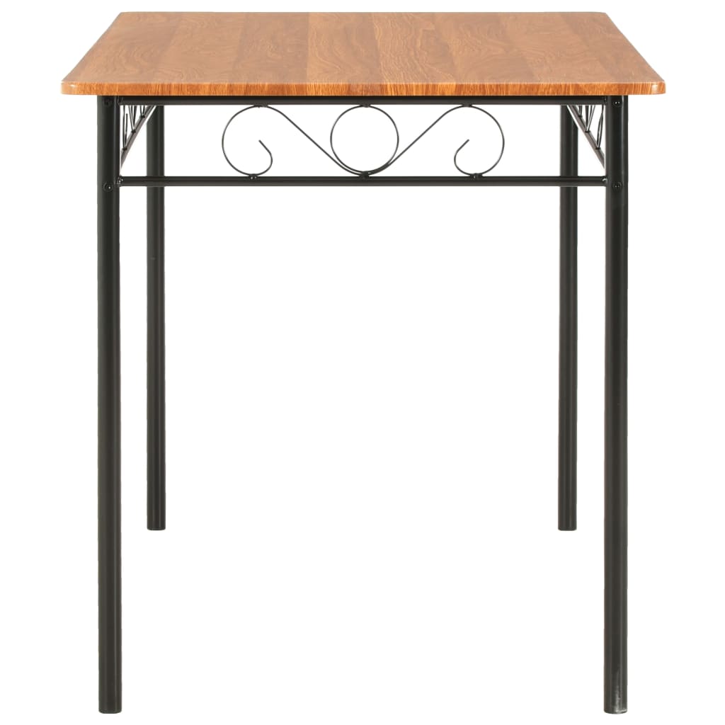 vidaXL 7 Piece Dining Set MDF and Steel Brown